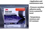 3M Dual Lock Reclosable Fasteners Heavy Duty Industrial Use Clear TB3560 1" x 10 ft Mated Strip Indoor/Outdoor Use Great for Metal, Glass, Acrylic, PC, ABS - Image 6